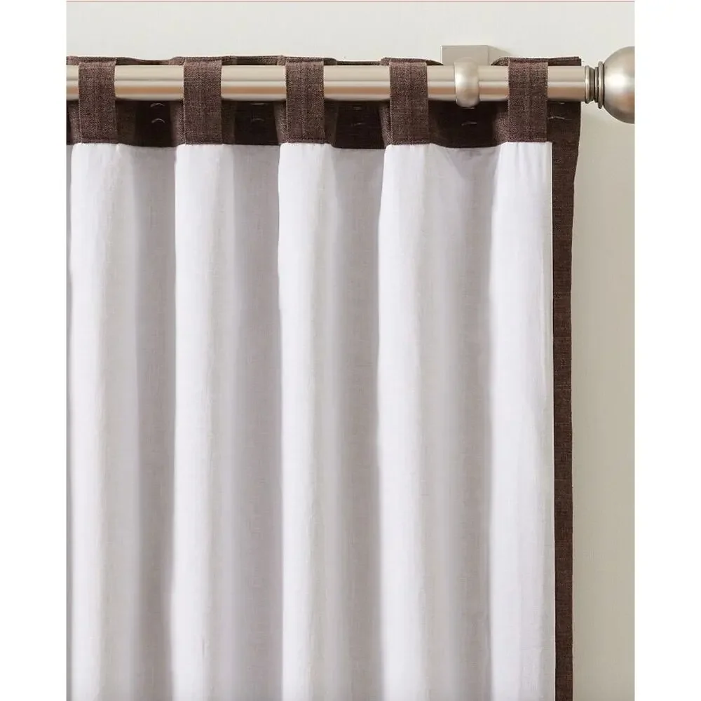 $399 Pottery Barn EMERY Linen Blackout Curtain | Expresso Brown, 50x120